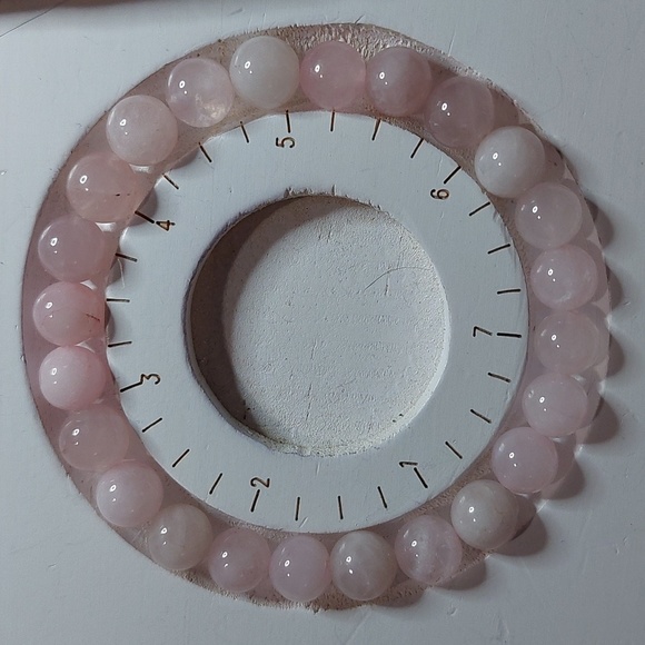 Rose Quartz stone Heart Pendant and Rose Quartz stone 8mm bead bundle #1 - Picture 6 of 7